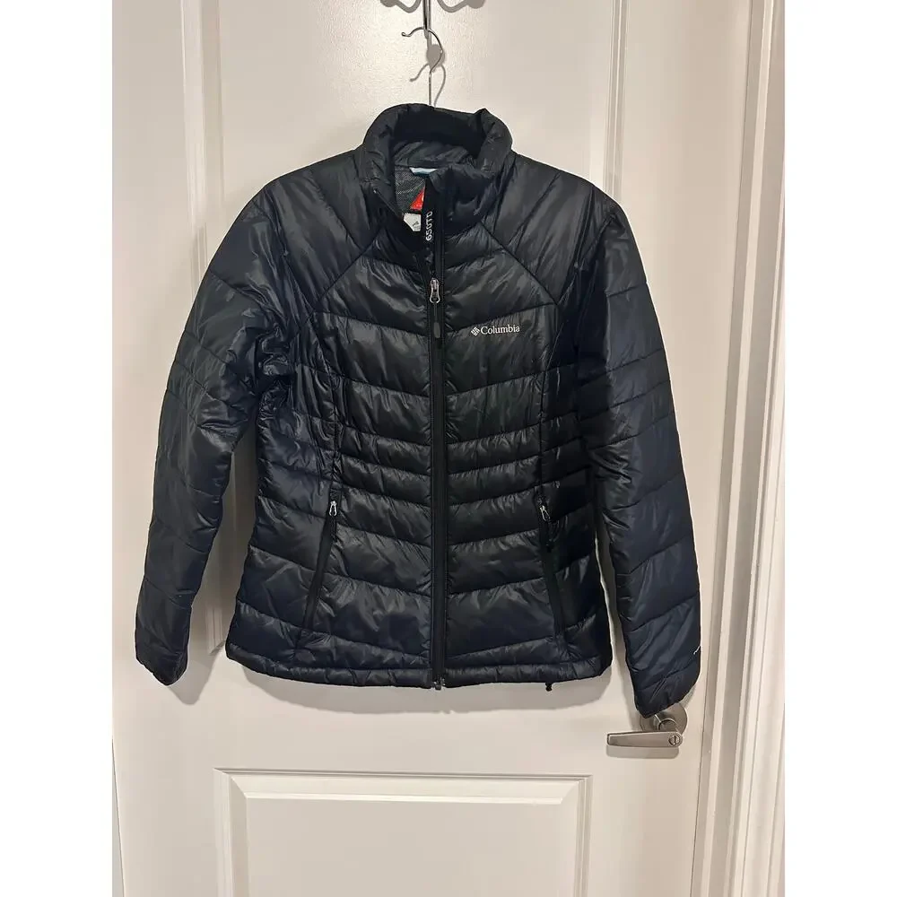 Women's Columbia Turbo Down Omni-Heat Dark Navy Jacket Coat Sz. Medium - Picture 1 of 10
